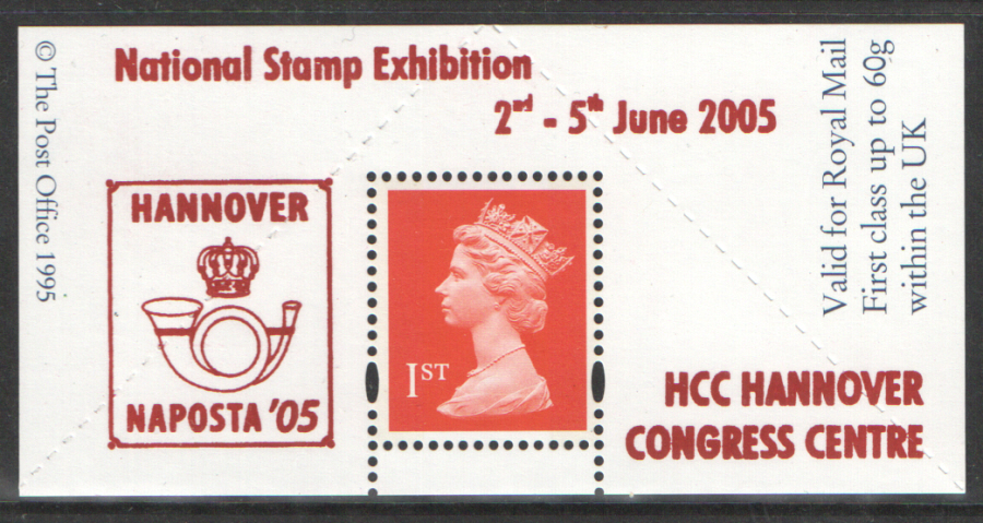 (image for) "Hannover Naposta '05" overprinted Boots 1st Class Stamp & Label